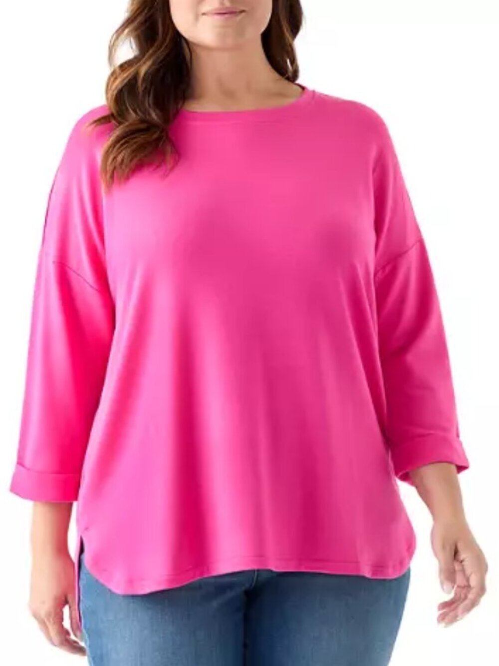 Crown & Ivy™ Plus Size Baby Terry T-Shirt-size 4X